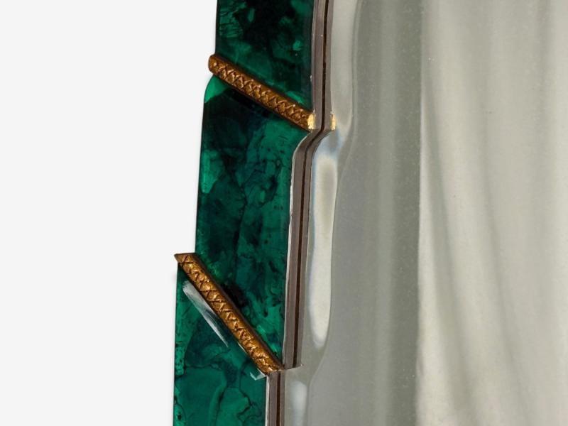Art Deco Style, Green Antiqued Beveled Glass, Venetian Wall Mirrors, 21st c. - 7