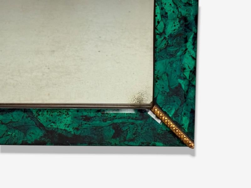 Art Deco Style, Green Antiqued Beveled Glass, Venetian Wall Mirrors, 21st c. - 8