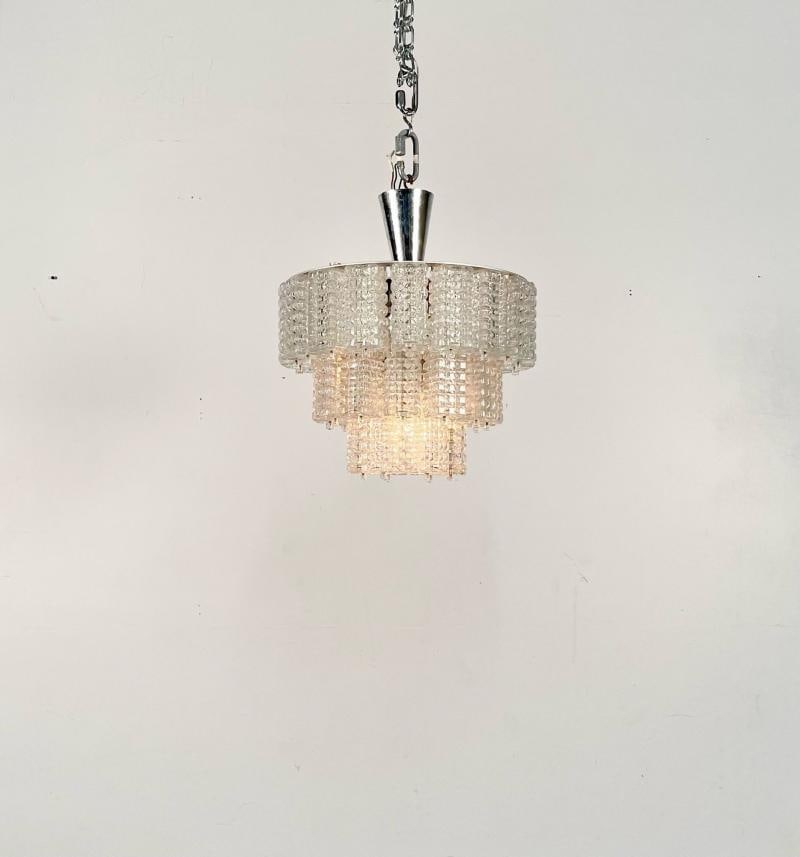 Small Austrian Mid-Century Modern Chandelier / Pendant by Kalmar, Three-Tier - 5