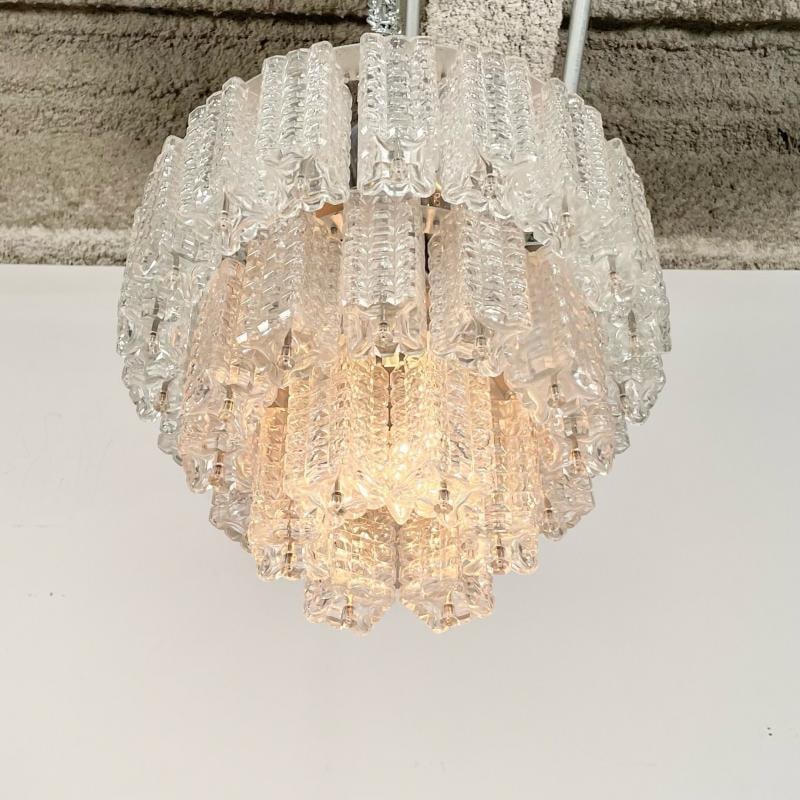 Small Austrian Mid-Century Modern Chandelier / Pendant by Kalmar, Three-Tier - 7