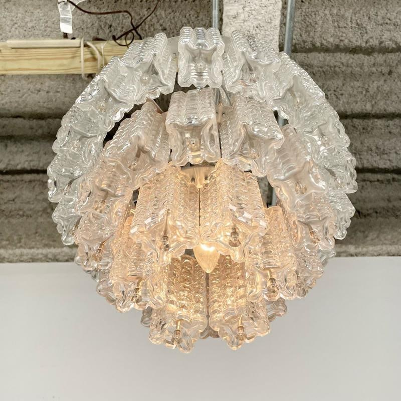 Small Austrian Mid-Century Modern Chandelier / Pendant by Kalmar, Three-Tier - 8