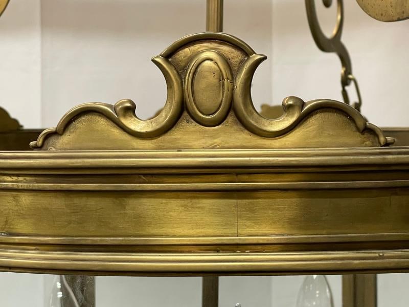 Large 19th Century Solid Bronze Gothic Lantern, Six Lights, Circular - 5