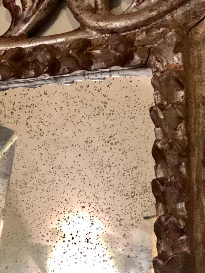 Hollywood Regency French Silvered Leaf Wall or Console Mirror - 10