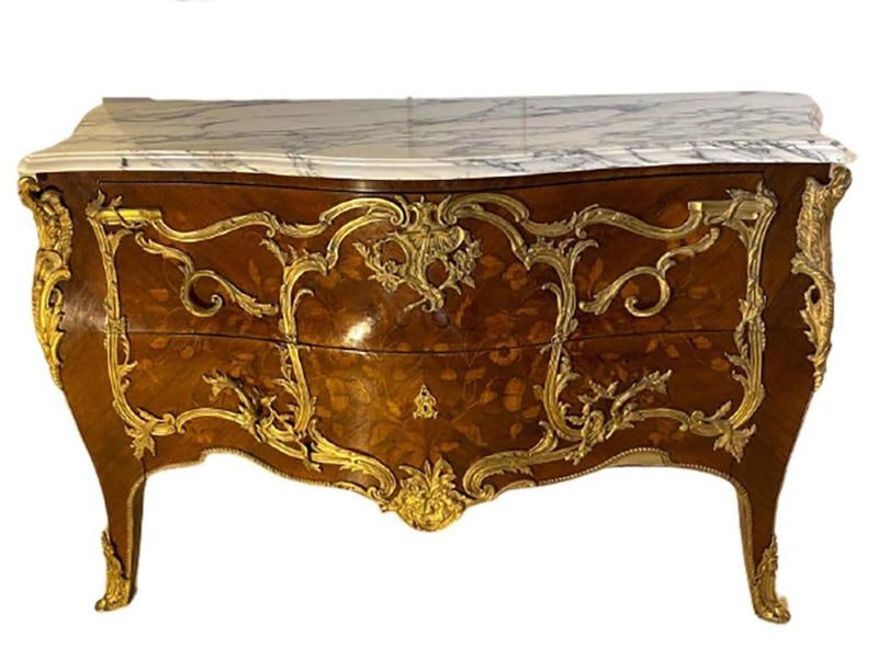 Pair 19th Century King and Queen Compatible Marble-Top Commodes or Chest - 3