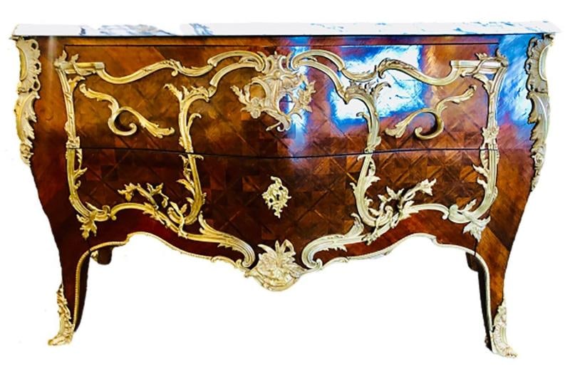 Pair 19th Century King and Queen Compatible Marble-Top Commodes or Chest - 5