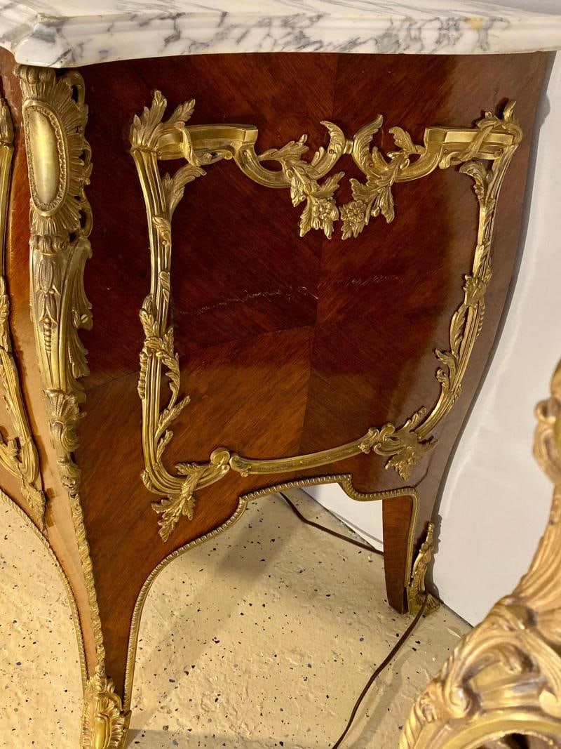 Pair 19th Century King and Queen Compatible Marble-Top Commodes or Chest - 6