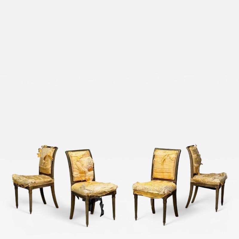L. Alavoine & Cie, Louis XVI Style, Wood, Fabric, Dining Chairs, France, 19th C. - 2