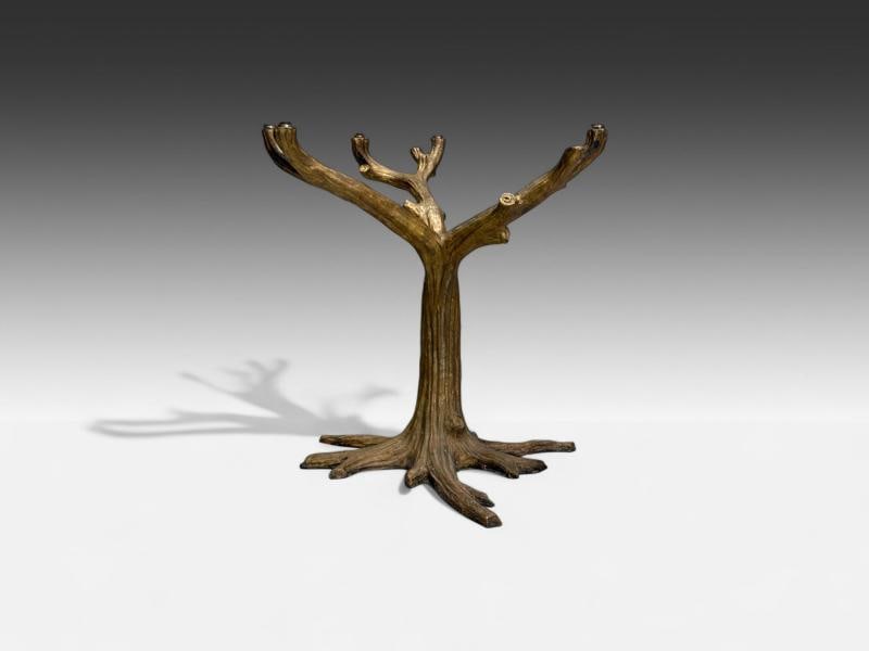 Organic Modern, Gilt Metal, Faux Bois Table Base, United States, 21st c. - 4