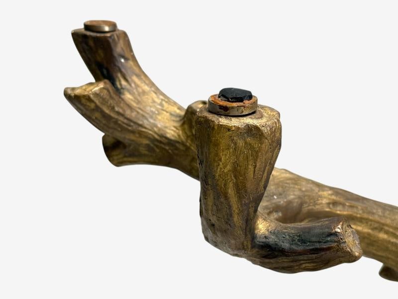 Organic Modern, Gilt Metal, Faux Bois Table Base, United States, 21st c. - 6