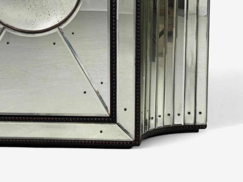 Art Deco Style, Antique Glass, Painted Wood, Concave Mirrored Cabinets - 12