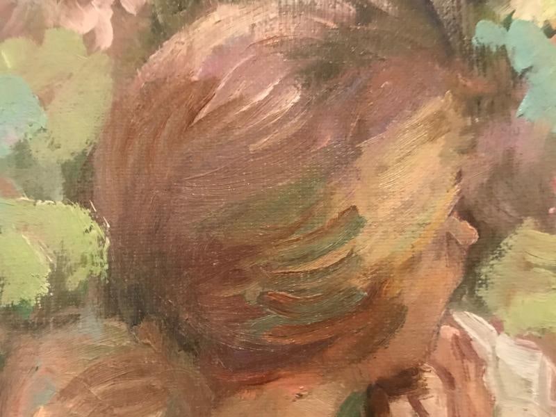 Impressionist Decorative Oil on Canvas in a Fine Gilt Frame Signed - 10