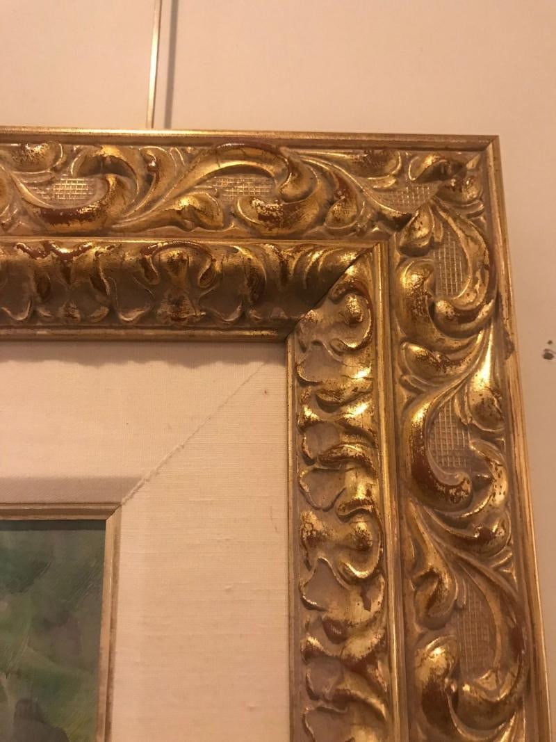 Impressionist Decorative Oil on Canvas in a Fine Gilt Frame Signed - 11