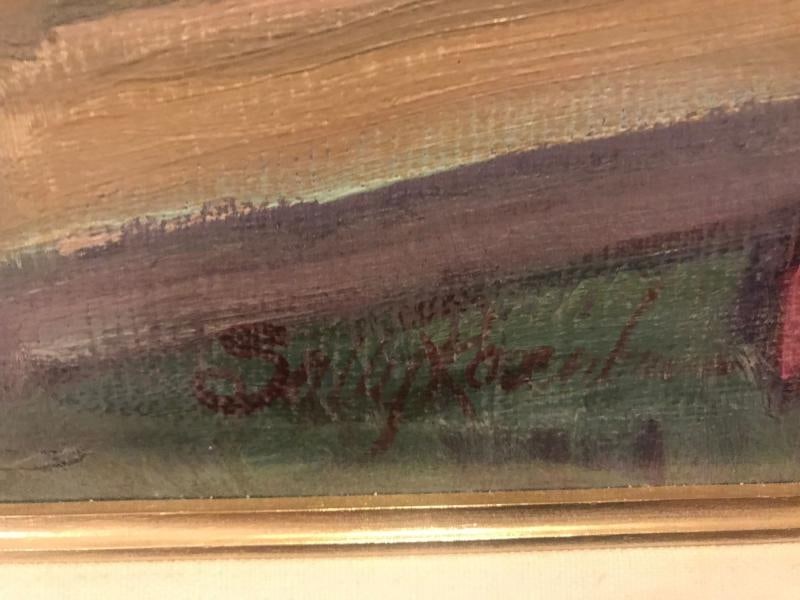 Impressionist Decorative Oil on Canvas in a Fine Gilt Frame Signed - 3