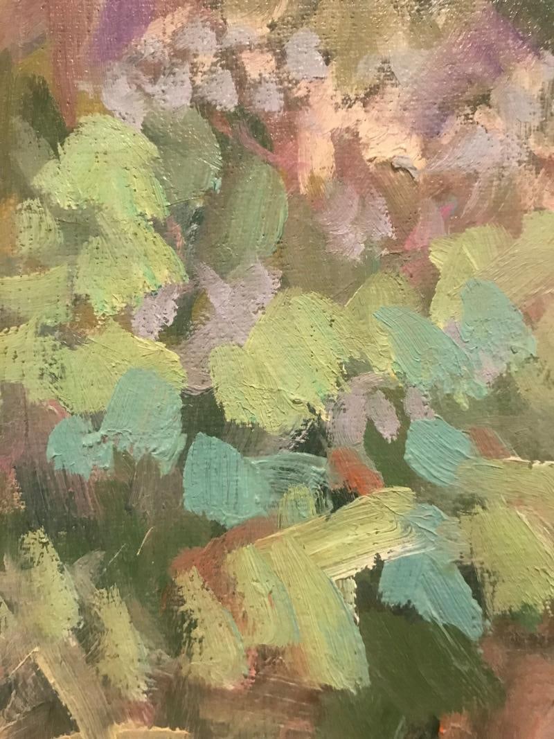 Impressionist Decorative Oil on Canvas in a Fine Gilt Frame Signed - 5