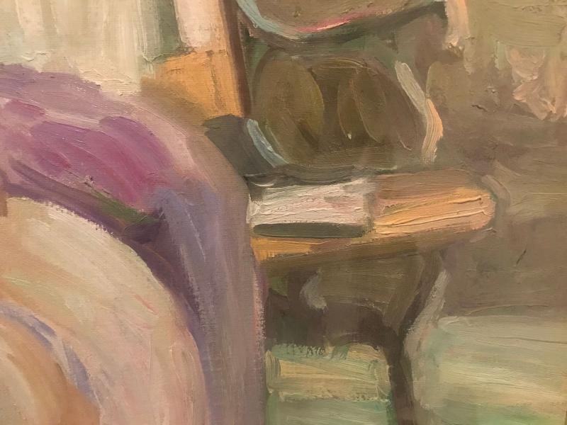 Impressionist Decorative Oil on Canvas in a Fine Gilt Frame Signed - 9