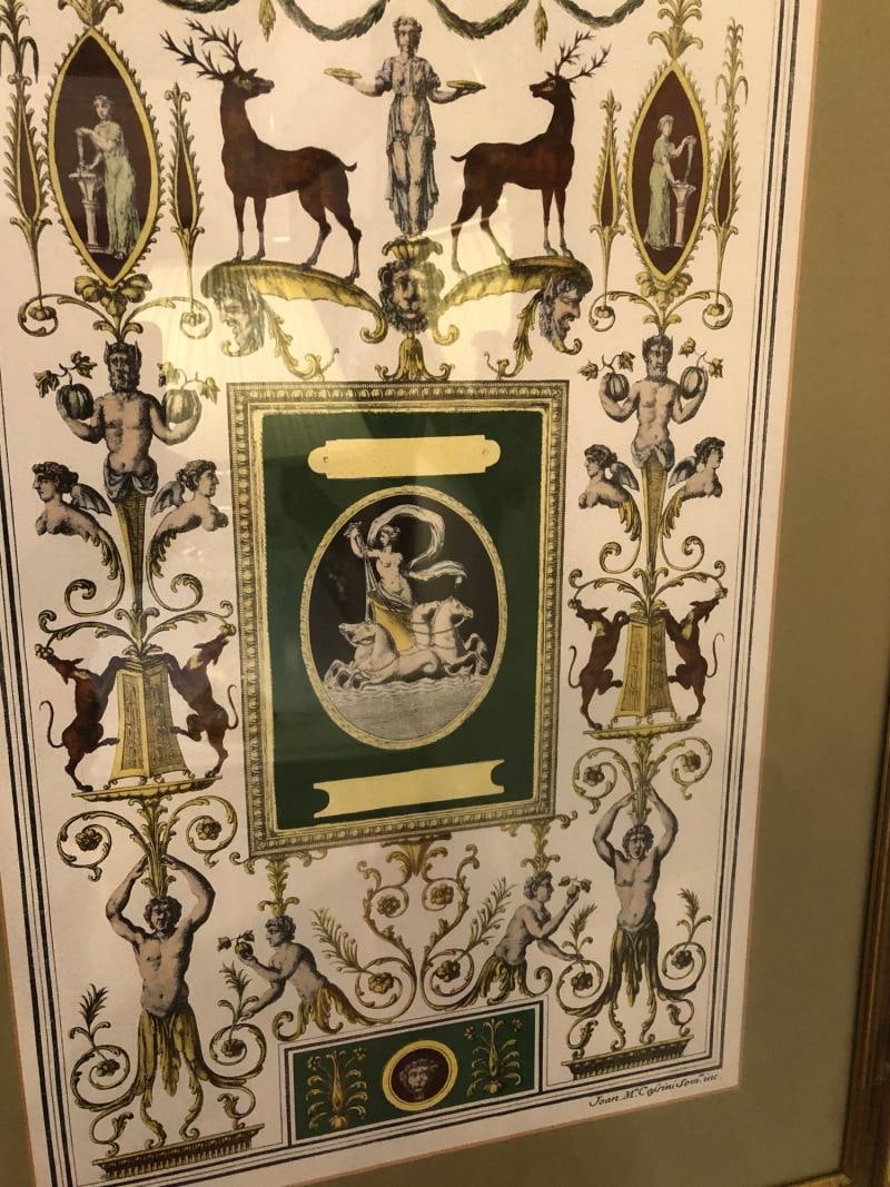 Pair of Italian Engravings Signed Gio Ma Calsini in Gilt Frames - 4