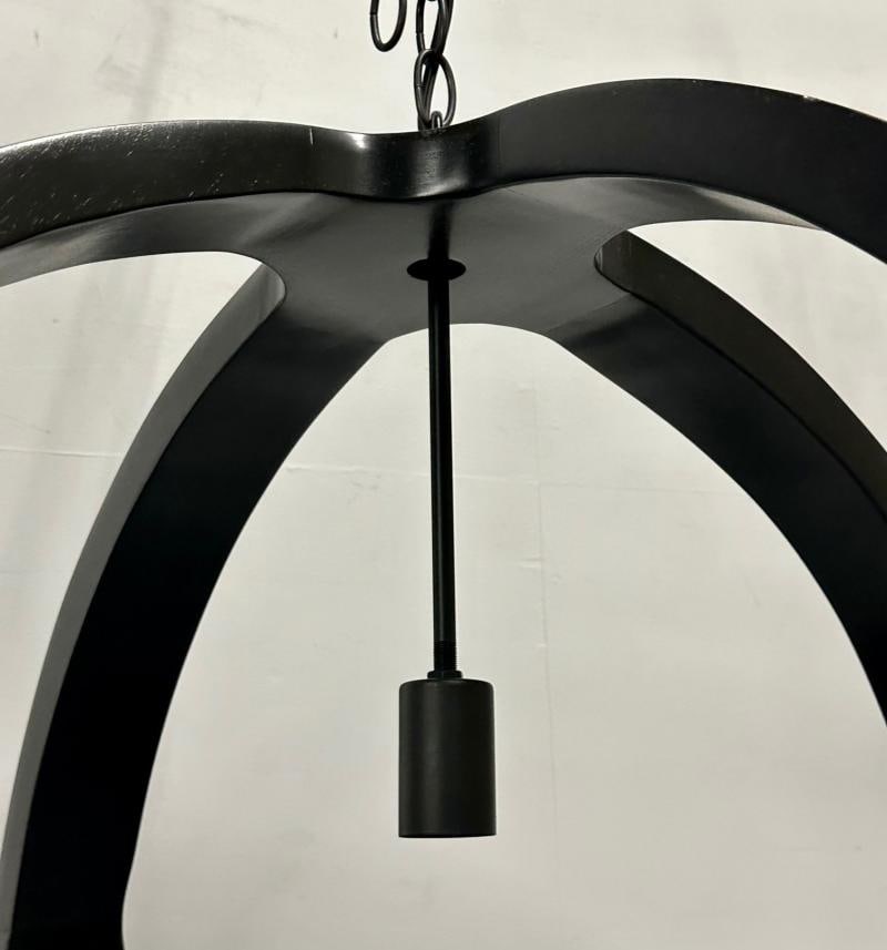 Modern Ebony Circular Chandelier / Lighting Pendant, Contemporary - 12