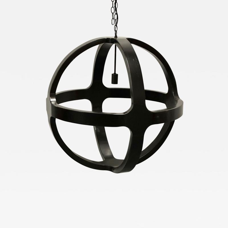 Modern Ebony Circular Chandelier / Lighting Pendant, Contemporary - 2