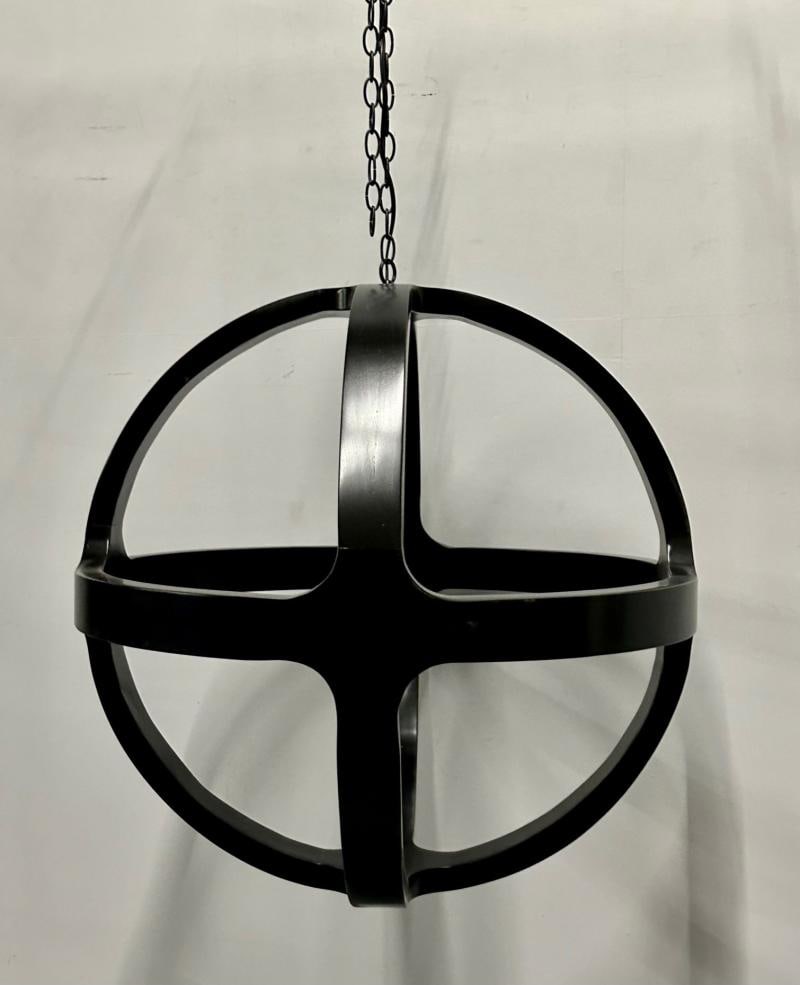 Modern Ebony Circular Chandelier / Lighting Pendant, Contemporary - 3