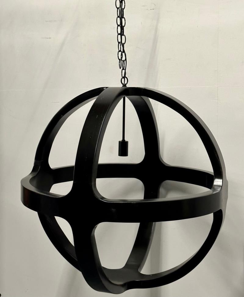 Modern Ebony Circular Chandelier / Lighting Pendant, Contemporary - 6