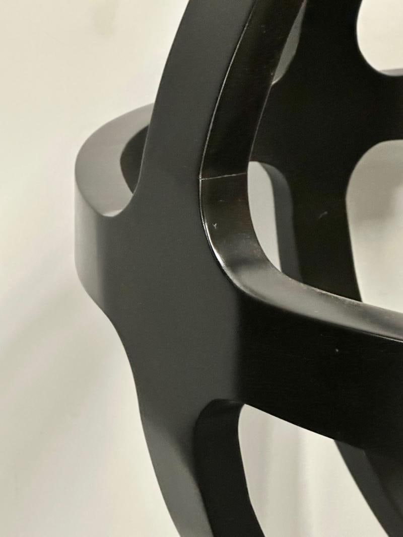 Modern Ebony Circular Chandelier / Lighting Pendant, Contemporary - 9