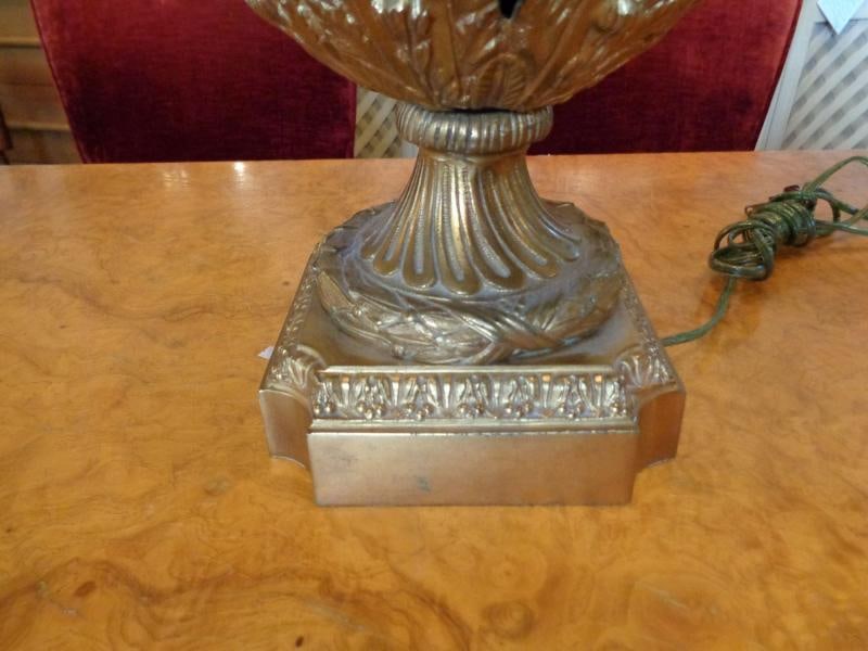 Sevres Style Cobalt Blue Porcelain & Bronze Swan Handle Urn Mounted as Lamp - 11