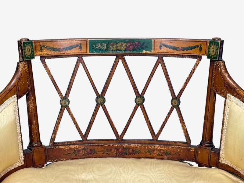 Adams Style, Chair and Ottoman, Painted Wood, Fabric, USA, 1930s - 6