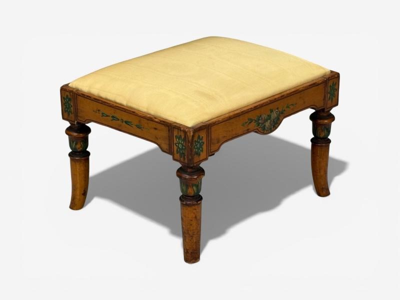 Adams Style, Chair and Ottoman, Painted Wood, Fabric, USA, 1930s - 8