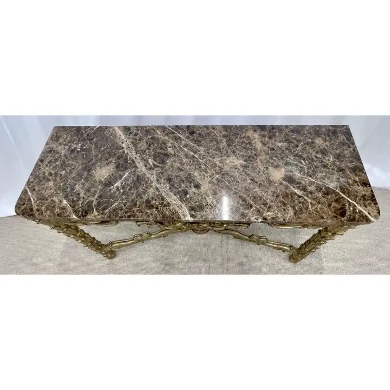Mid Century Fleur de Lis Console, Marble, Serge Roche Style - 10