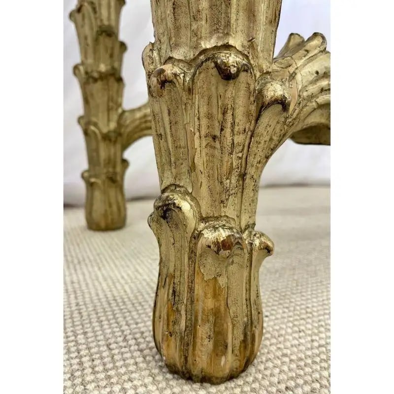 Mid Century Fleur de Lis Console, Marble, Serge Roche Style - 12