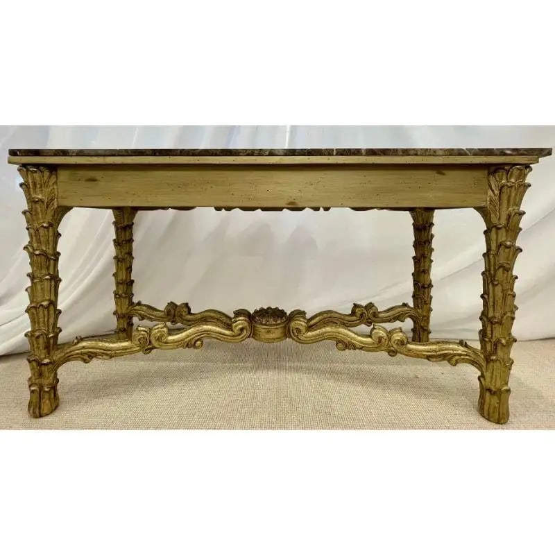 Mid Century Fleur de Lis Console, Marble, Serge Roche Style - 2