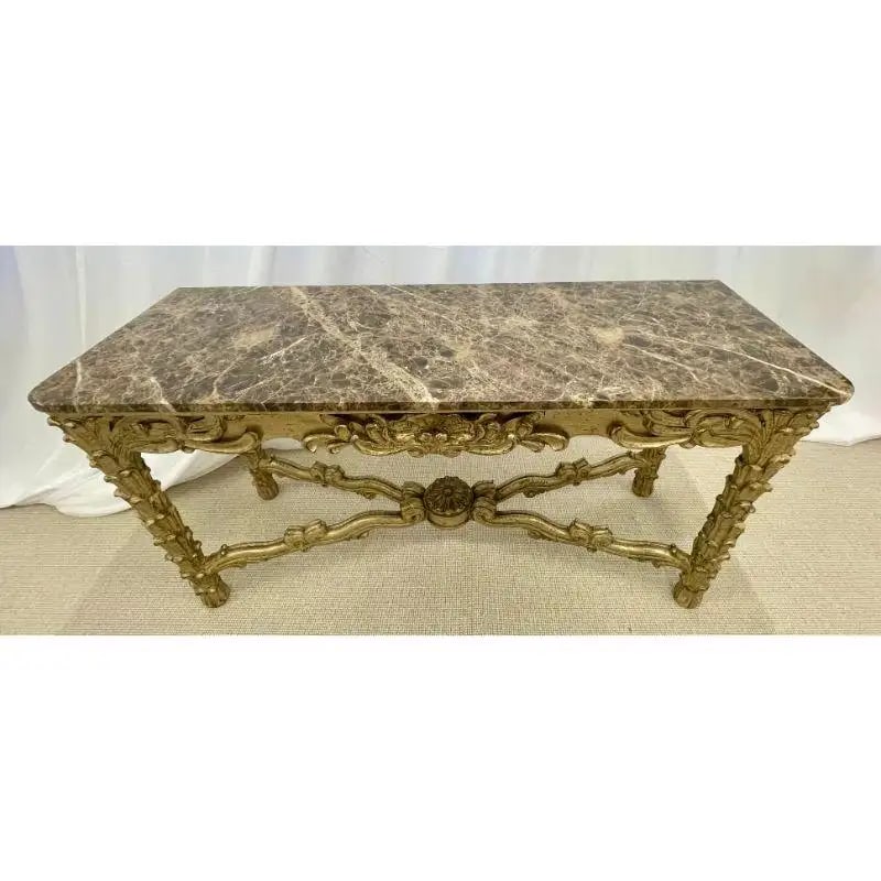 Mid Century Fleur de Lis Console, Marble, Serge Roche Style - 3