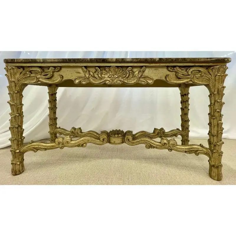 Mid Century Fleur de Lis Console, Marble, Serge Roche Style - 6