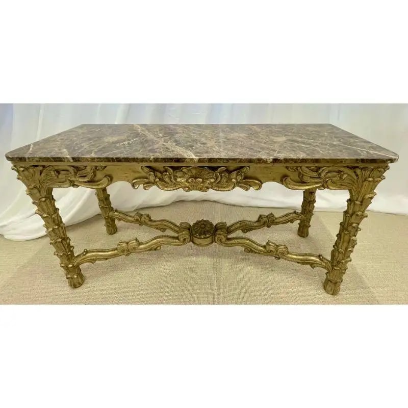 Mid Century Fleur de Lis Console, Marble, Serge Roche Style - 7