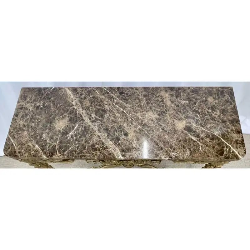 Mid Century Fleur de Lis Console, Marble, Serge Roche Style - 8