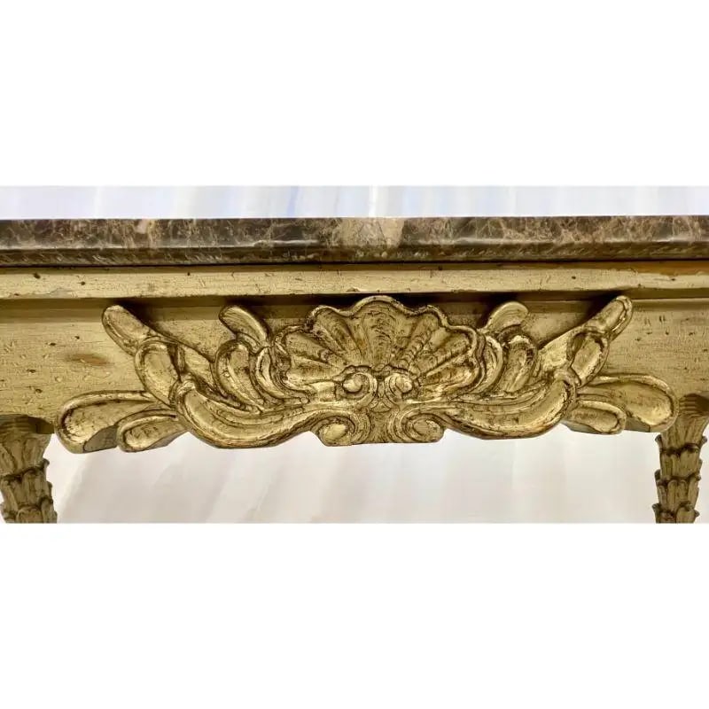 Mid Century Fleur de Lis Console, Marble, Serge Roche Style - 9