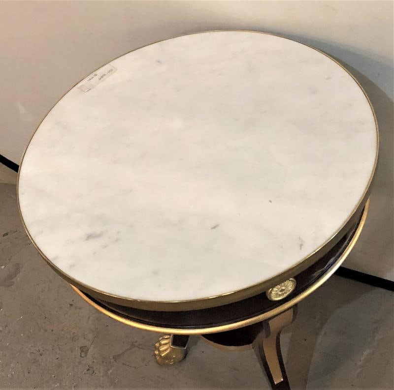 Jansen Style Claw Foot and Bronze Mounted Marble-Top Circular End Side Table - 4