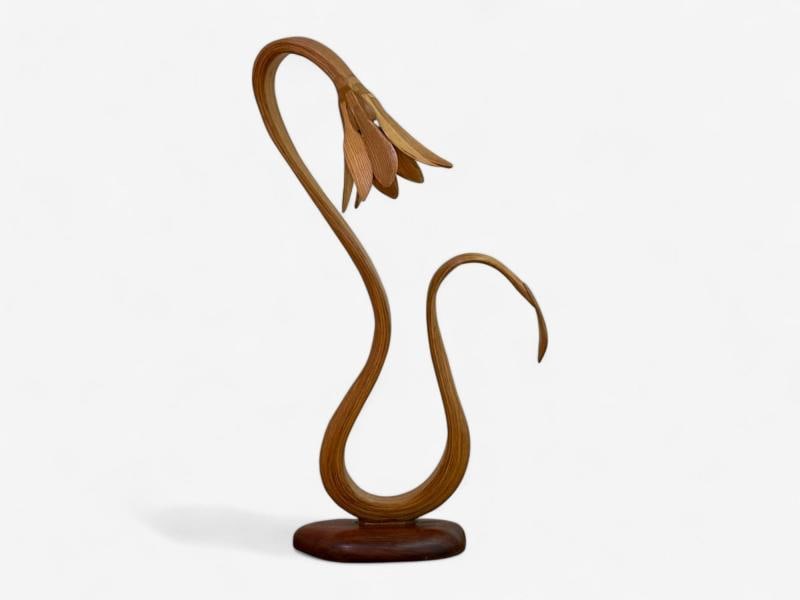 Raka Studio, Contemporary, Organic Modern, Flower Table Lamp, Bentwood, 21st C. - 2