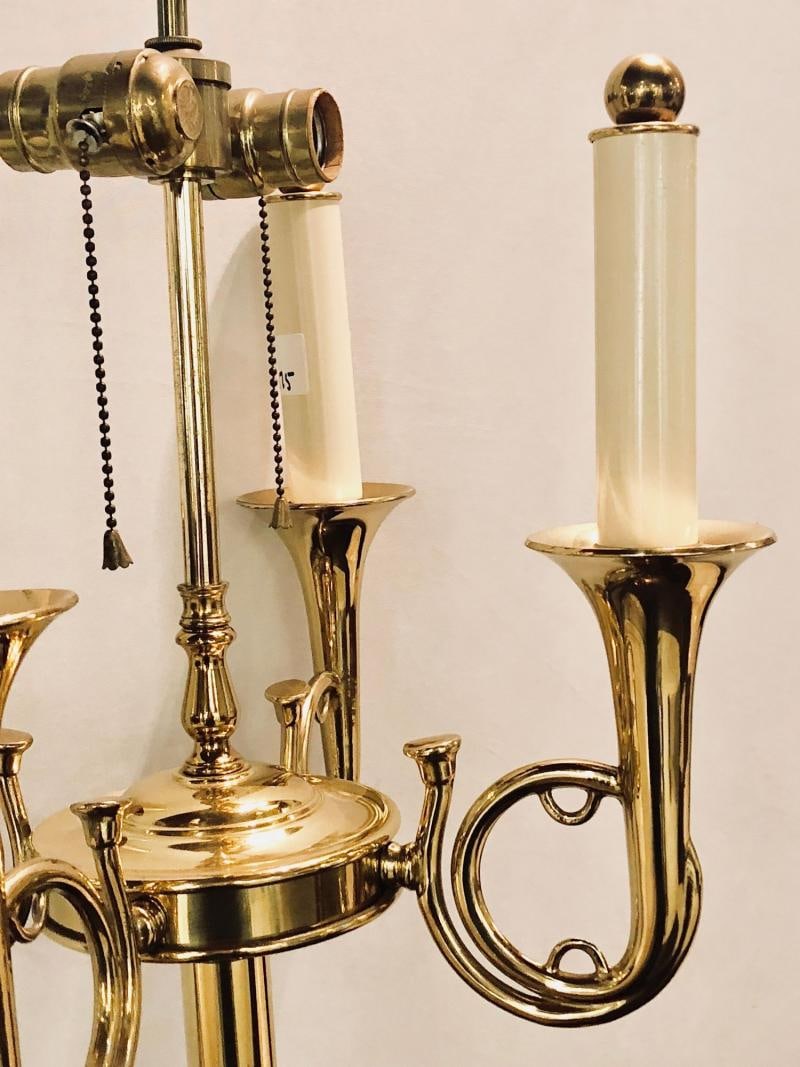 Brass Hollywood Regency Tommi Parzinger Style Trumpet Form Floor Lamp - 4