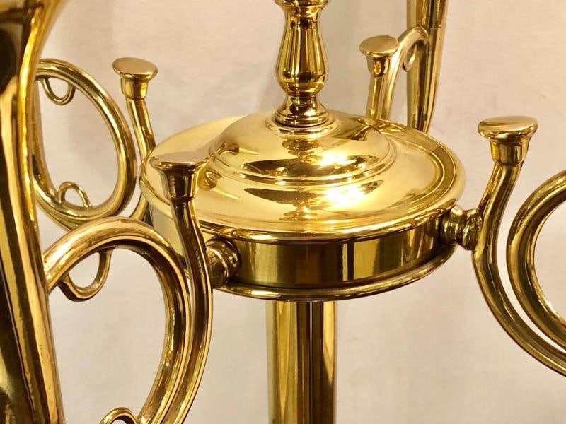 Brass Hollywood Regency Tommi Parzinger Style Trumpet Form Floor Lamp - 6
