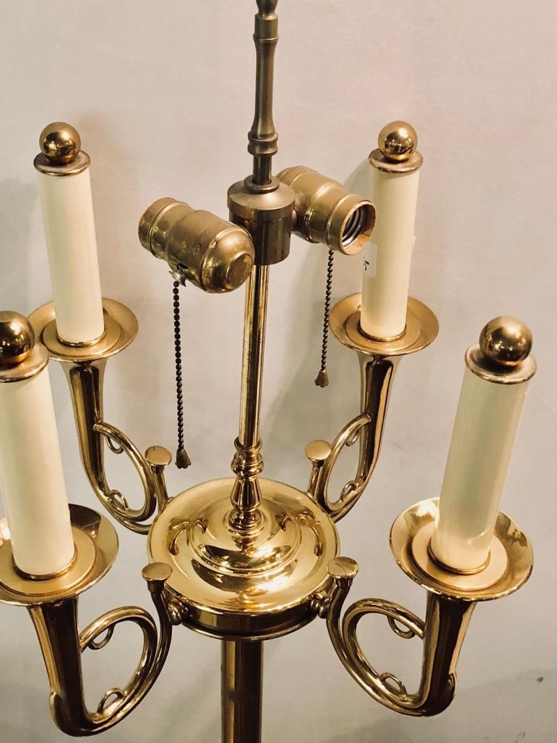 Brass Hollywood Regency Tommi Parzinger Style Trumpet Form Floor Lamp - 8