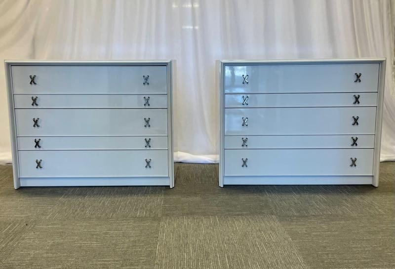 Pair Mid-Century Modern Dresser / Nightstands, Lacquer, Paul Frankl, John Stuart - 3