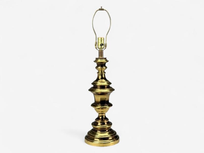 Hollywood Regency, Brass, Fabric, Table Lamps, USA, 1970s - 7