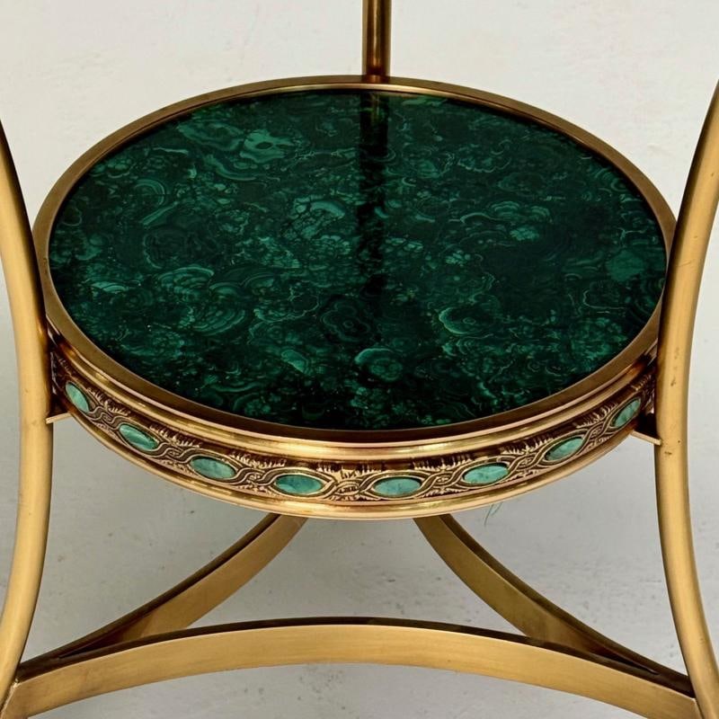 Louis XVI Style, Jeweled Gueridons, Malachite, Bronze, France, 20th C. - 10