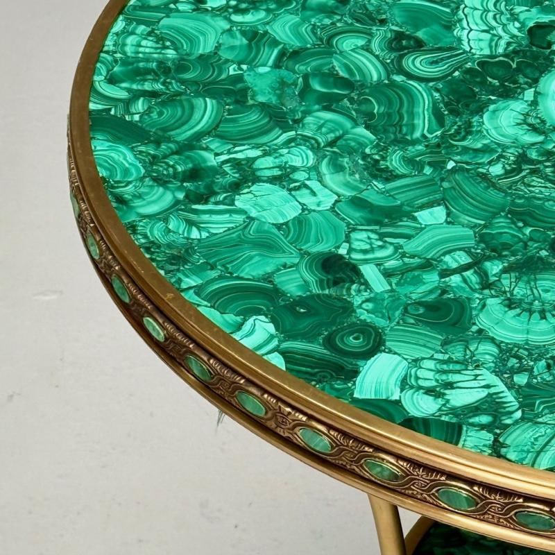 Louis XVI Style, Jeweled Gueridons, Malachite, Bronze, France, 20th C. - 11