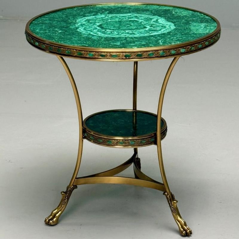 Louis XVI Style, Jeweled Gueridons, Malachite, Bronze, France, 20th C. - 8