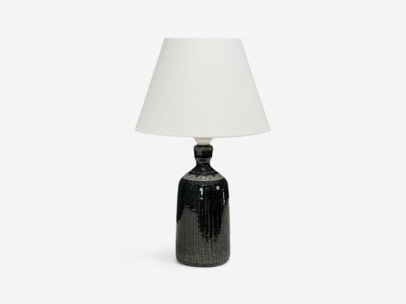 Yngve Blixt, Swedish Modern, Green Stoneware, Table Lamp, Sweden, 1960s - 3