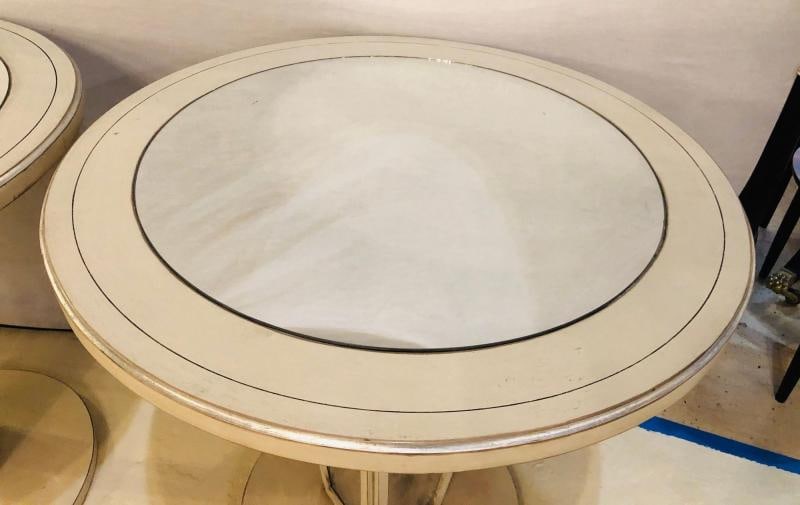 Hollywood Regency Paint Decorated Mirrored Side, End or Lamp Tables, a Pair - 8