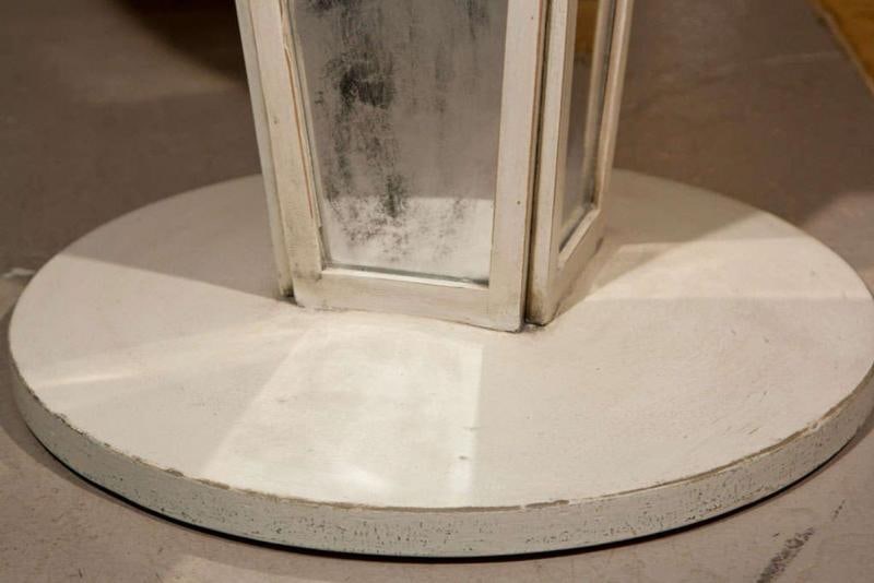 Hollywood Regency Paint Decorated Mirrored Side, End or Lamp Tables, a Pair - 9