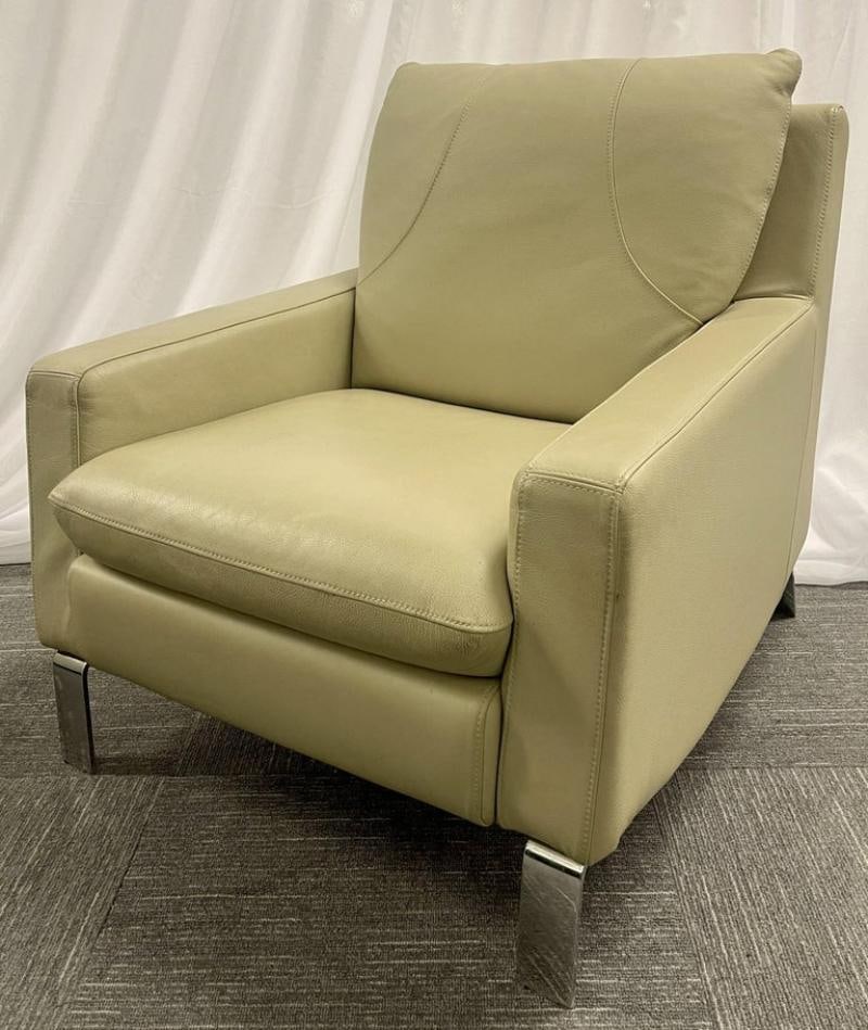 Mid-Century Modern Italian Leather Sofa and Chair by Nicoletti, Italy, 1970s - 5